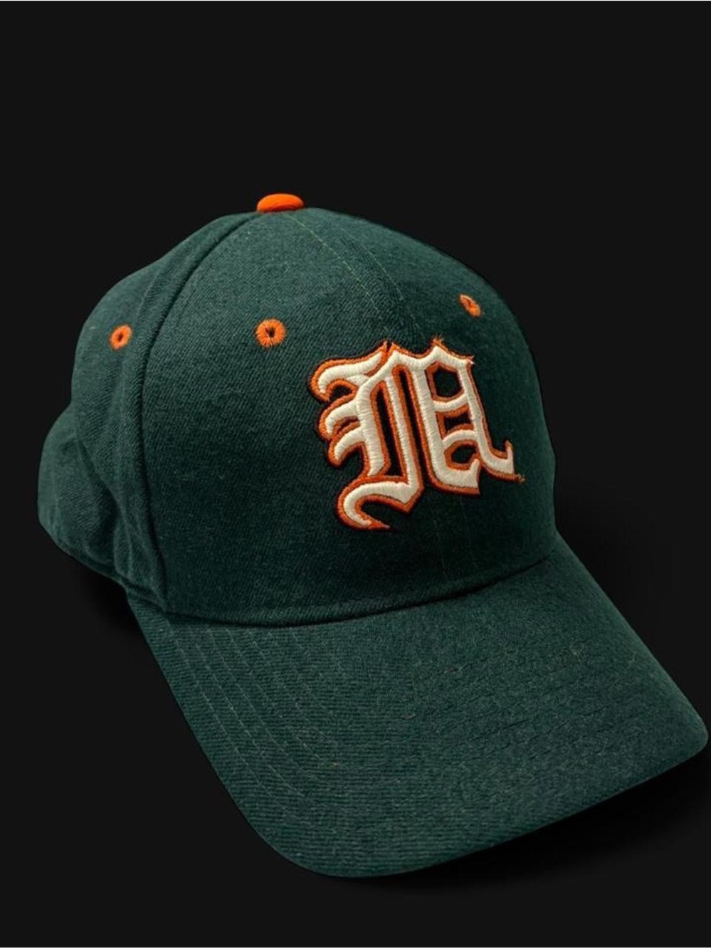 Zephyr Dark Green Baseball Cap with Orange Accent 'M' Logo